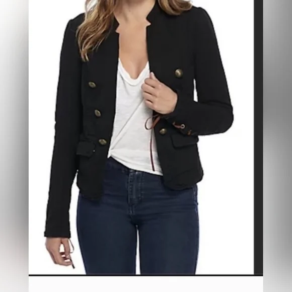 Free People Womens Black Jagger Open Front Blaze SIZE SMALL - Picture 1 of 8